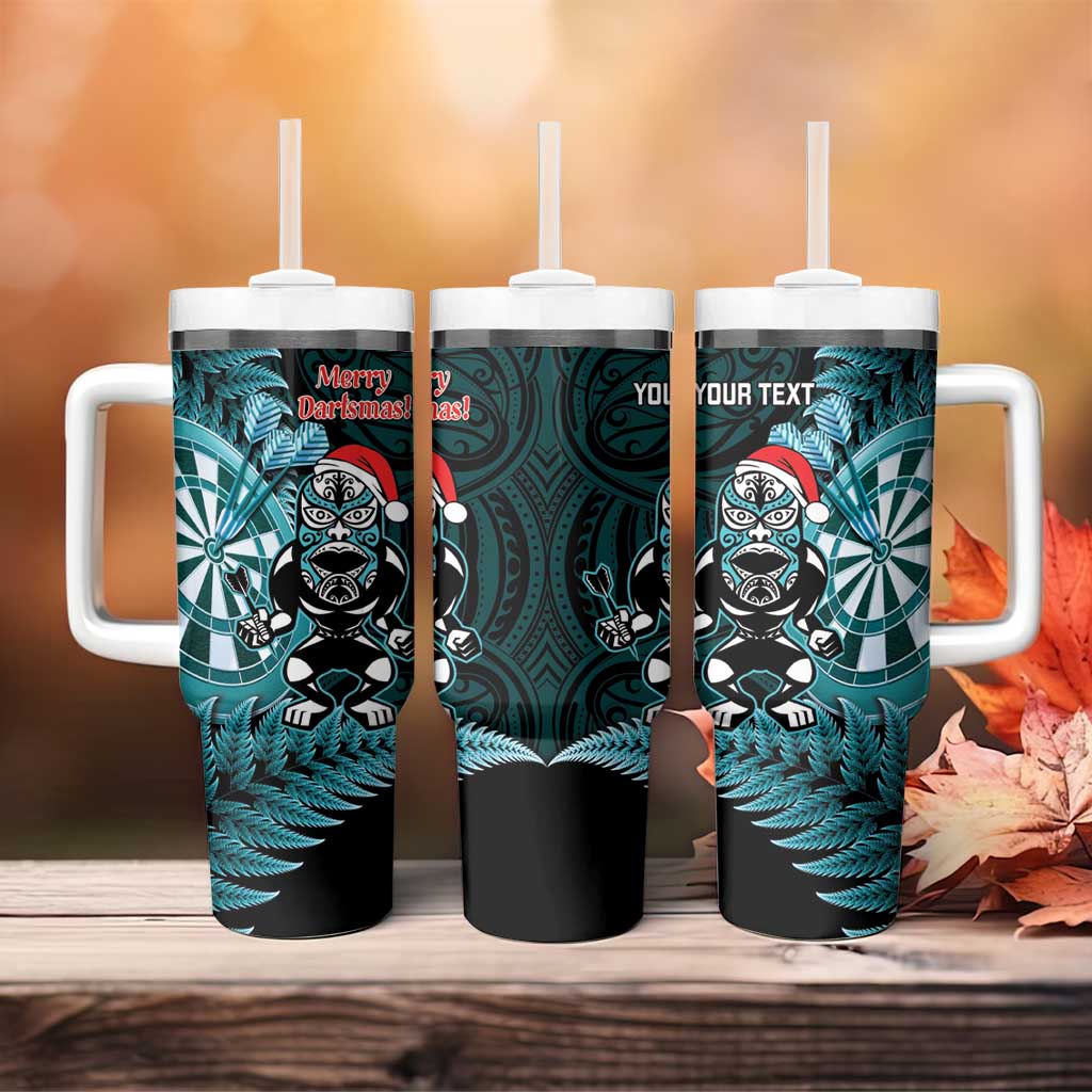 Personalised New Zealand Darts Christmas Tumbler With Handle Maori Fern Merry Dartsmas LT14 - Polynesian Pride