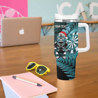 Personalised New Zealand Darts Christmas Tumbler With Handle Maori Fern Merry Dartsmas LT14 - Polynesian Pride