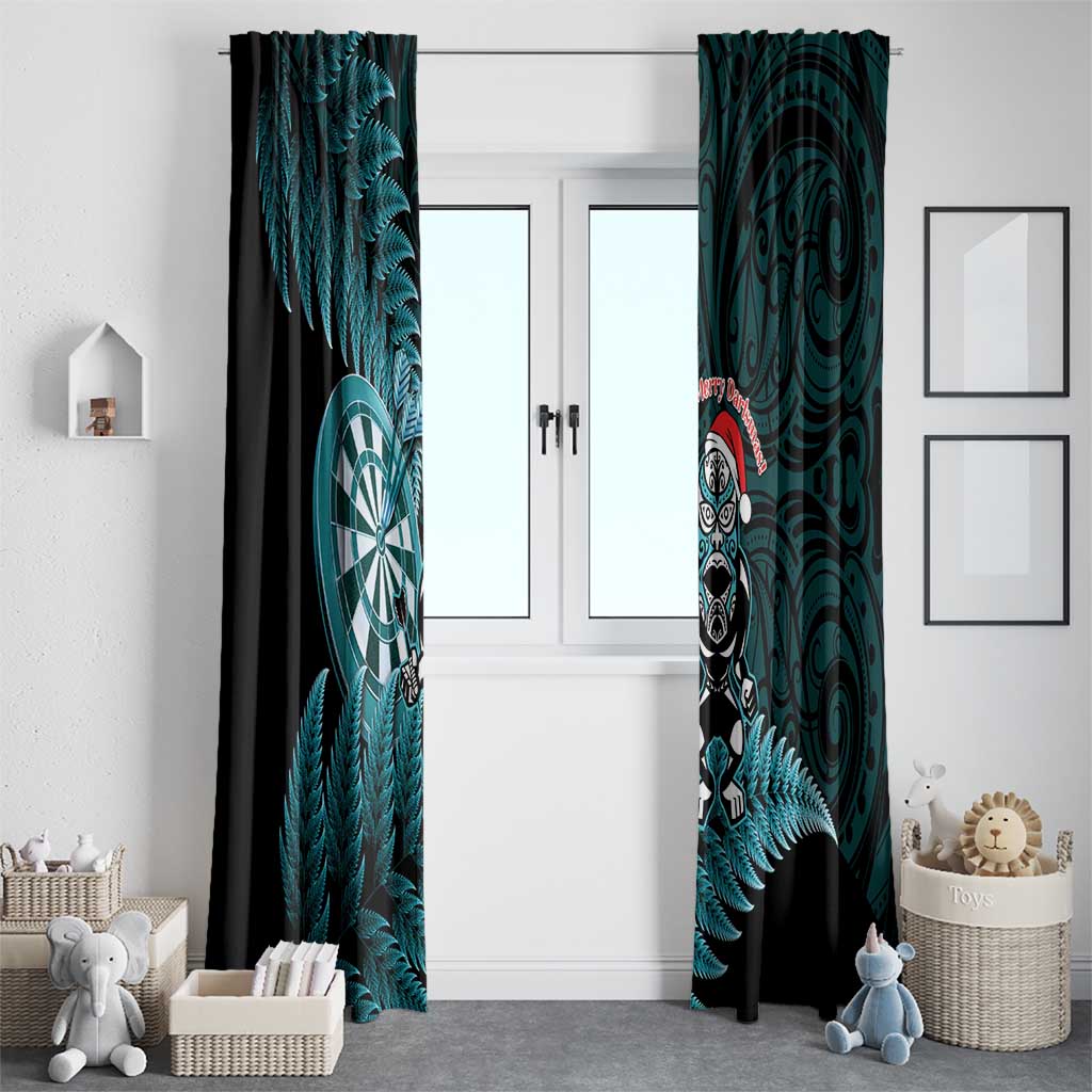 New Zealand Darts Christmas Window Curtain Maori Fern Merry Dartsmas LT14 - Polynesian Pride