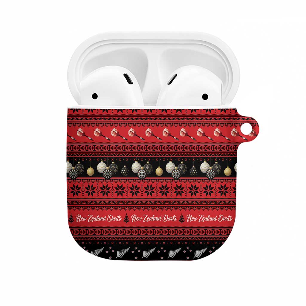 New Zealand Darts Christmas AirPods Case Merry Xmas Aotearoa Maori Red LT14 Red - Polynesian Pride