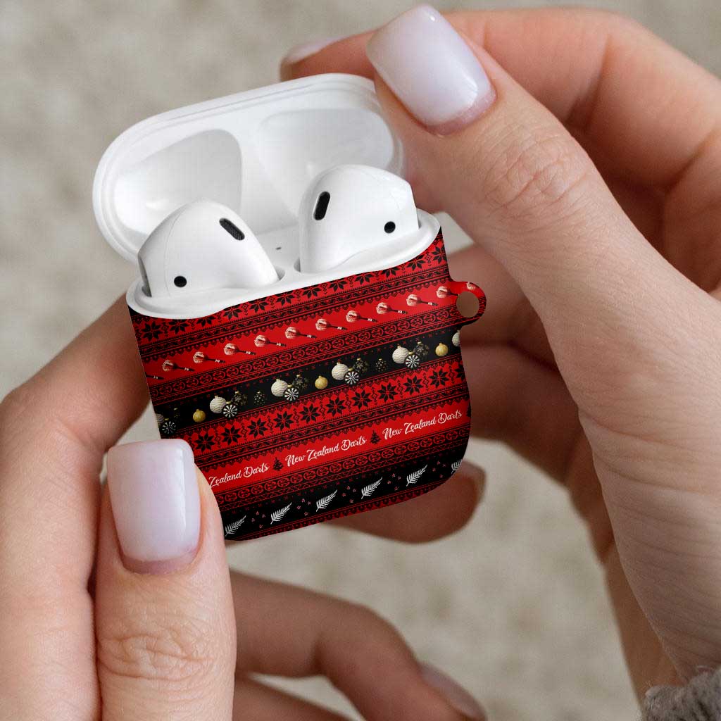 New Zealand Darts Christmas AirPods Case Merry Xmas Aotearoa Maori Red LT14 - Polynesian Pride