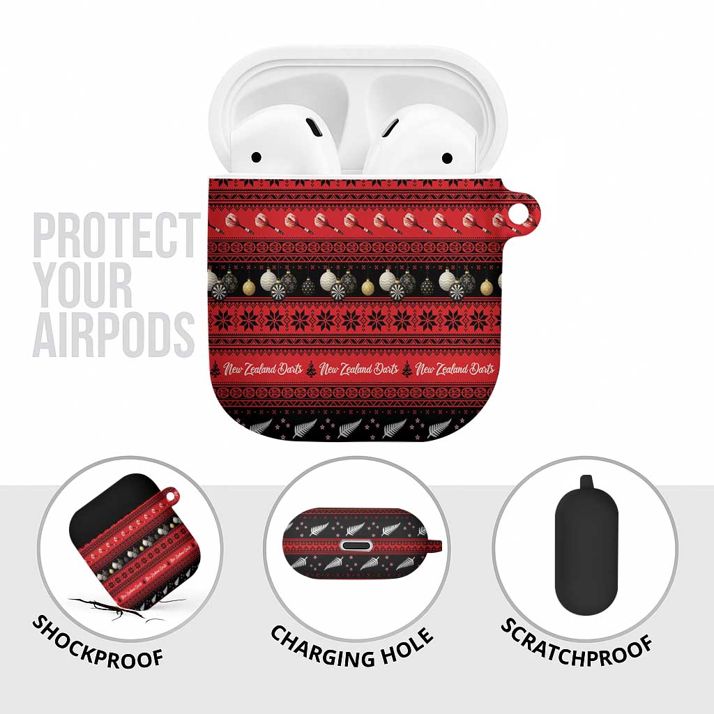 New Zealand Darts Christmas AirPods Case Merry Xmas Aotearoa Maori Red LT14 - Polynesian Pride