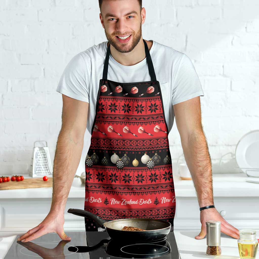New Zealand Darts Christmas Apron Merry Xmas Aotearoa Maori Red - Polynesian Pride