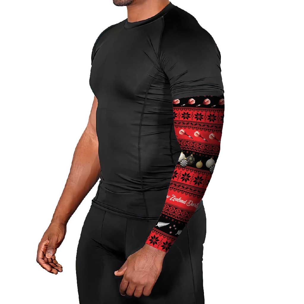 New Zealand Darts Christmas Arm Sleeves Merry Xmas Aotearoa Maori Red LT14 - Polynesian Pride