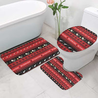 New Zealand Darts Christmas Bathroom Set Merry Xmas Aotearoa Maori Red - Polynesian Pride