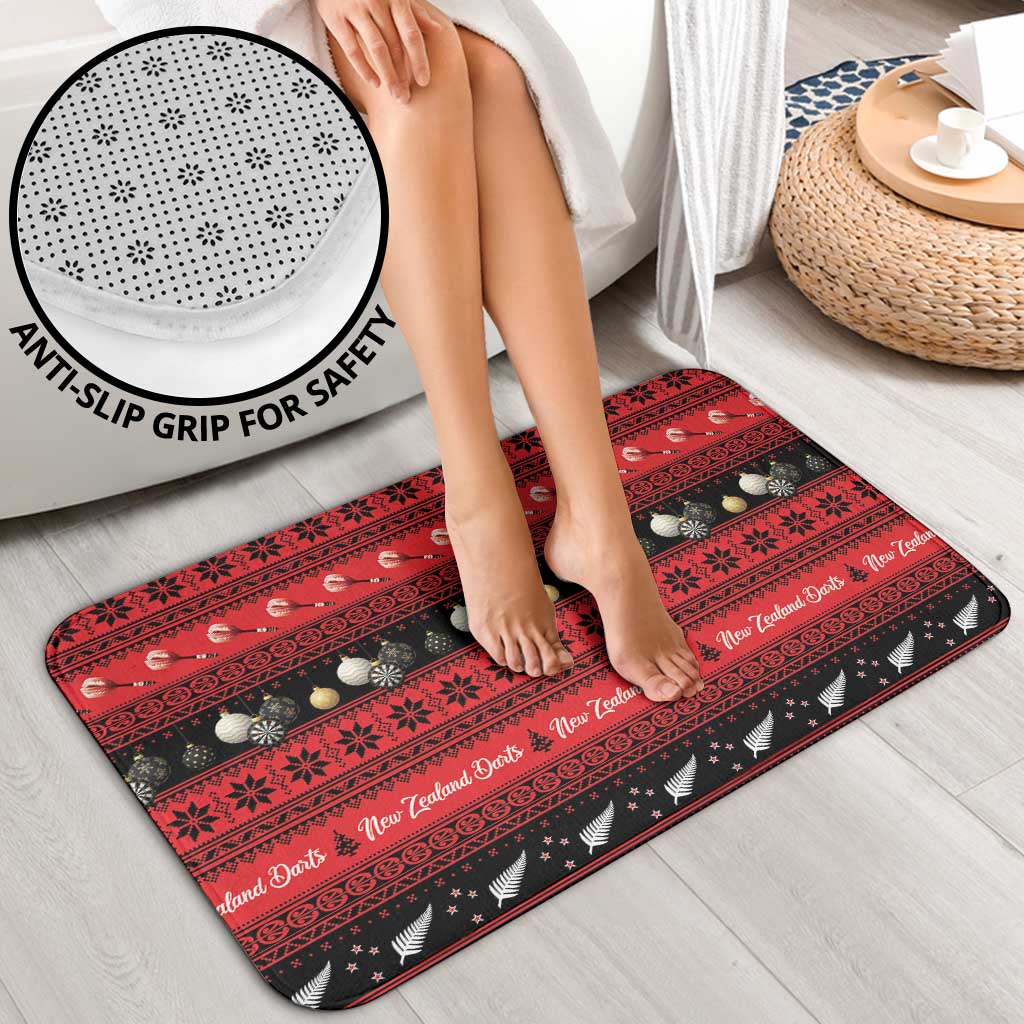 New Zealand Darts Christmas Bathroom Set Merry Xmas Aotearoa Maori Red - Polynesian Pride