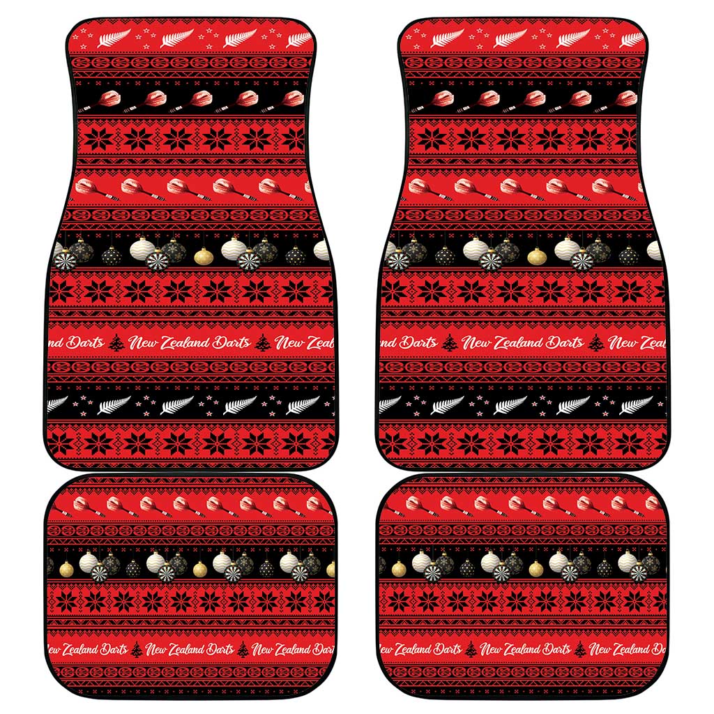 New Zealand Darts Christmas Car Mats Merry Xmas Aotearoa Maori Red LT14 - Polynesian Pride