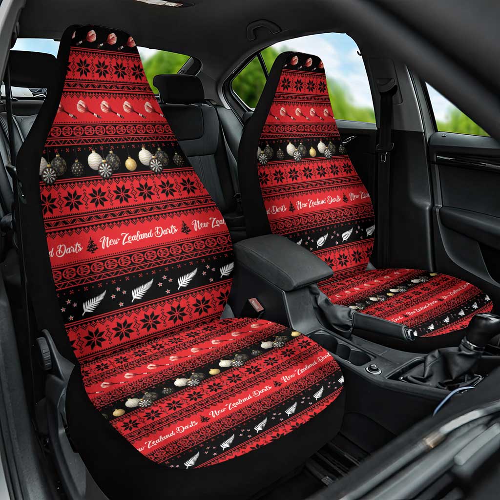 New Zealand Darts Christmas Car Seat Cover Merry Xmas Aotearoa Maori Red LT14 One Size Red - Polynesian Pride