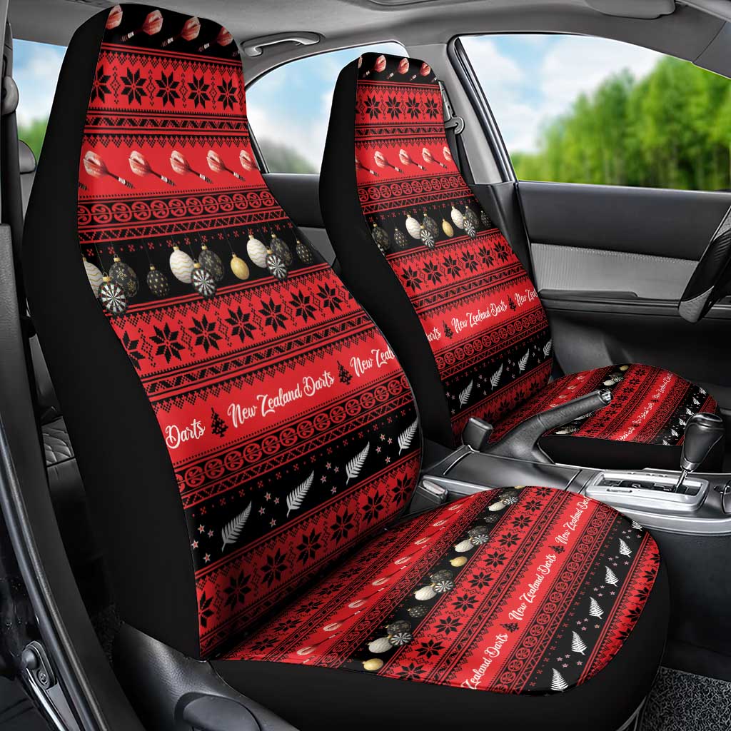 New Zealand Darts Christmas Car Seat Cover Merry Xmas Aotearoa Maori Red LT14 - Polynesian Pride