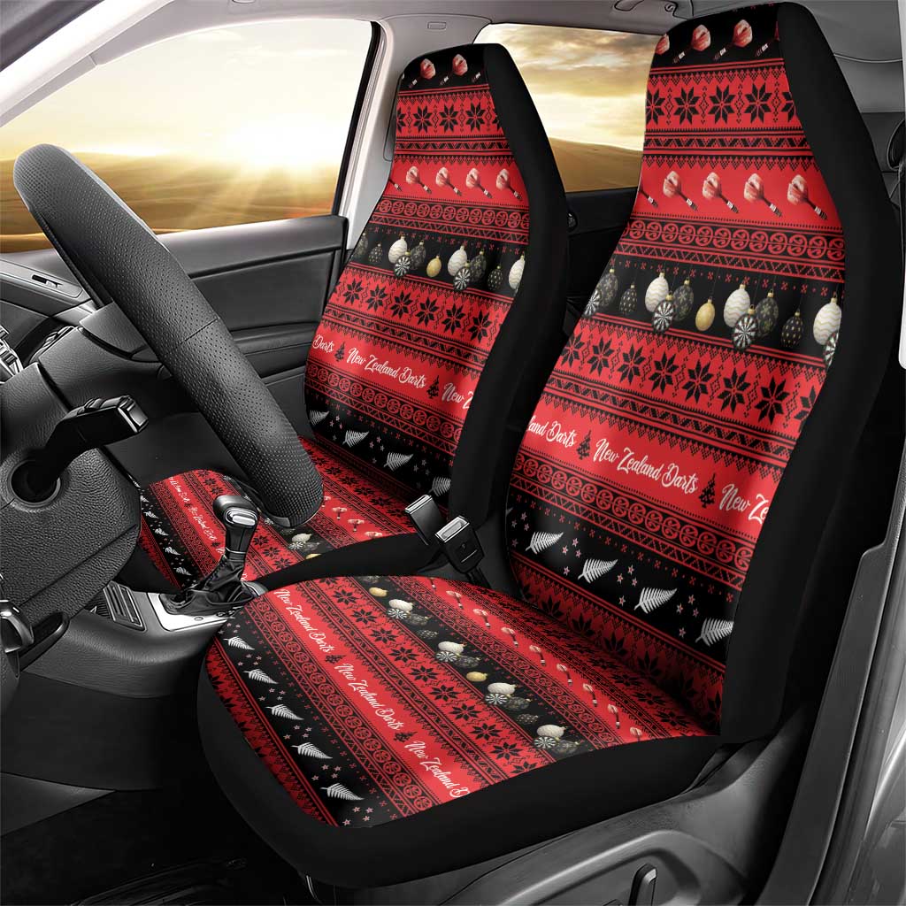 New Zealand Darts Christmas Car Seat Cover Merry Xmas Aotearoa Maori Red LT14 - Polynesian Pride