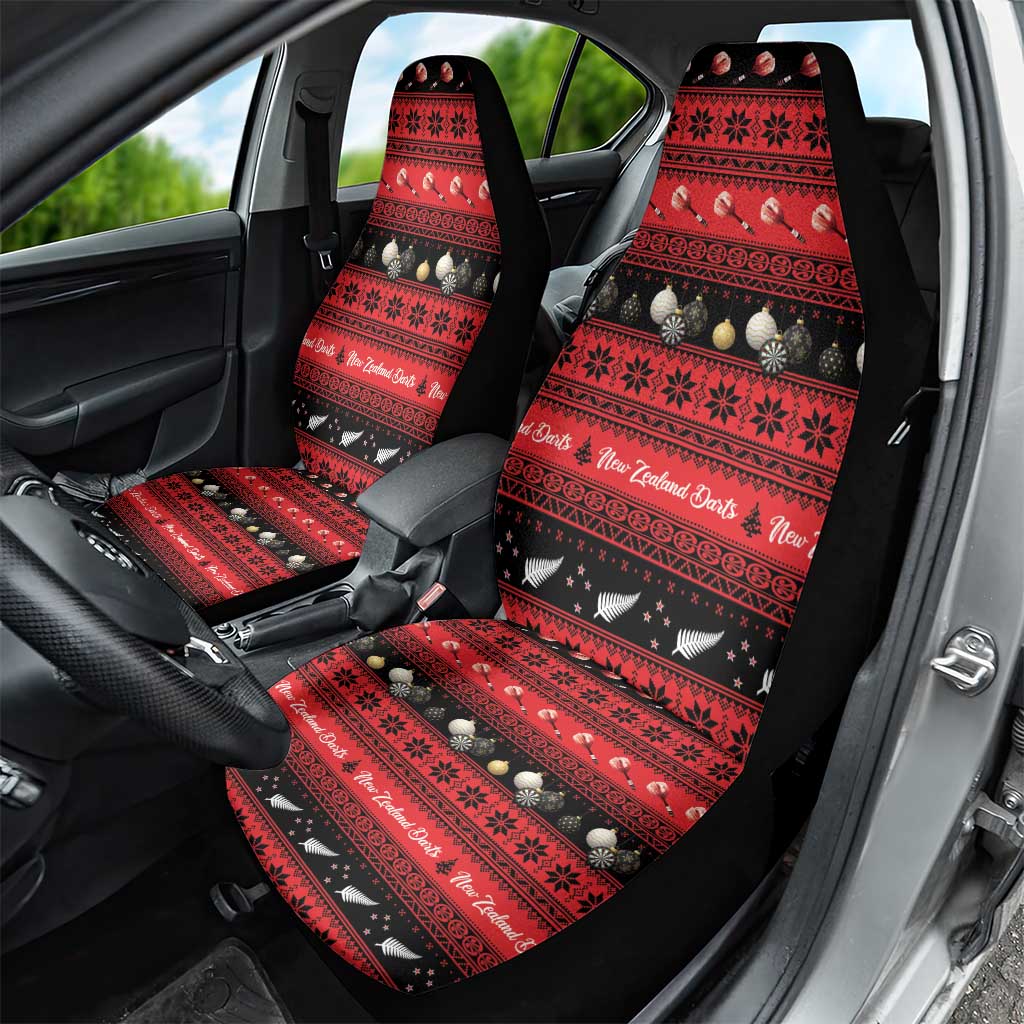 New Zealand Darts Christmas Car Seat Cover Merry Xmas Aotearoa Maori Red LT14 - Polynesian Pride