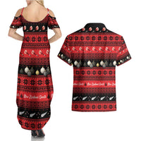 New Zealand Darts Christmas Couples Matching Summer Maxi Dress and Hawaiian Shirt Merry Xmas Aotearoa Maori Red LT14 - Polynesian Pride