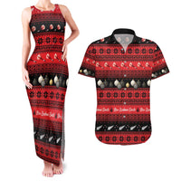 New Zealand Darts Christmas Couples Matching Tank Maxi Dress and Hawaiian Shirt Merry Xmas Aotearoa Maori Red LT14 Red - Polynesian Pride