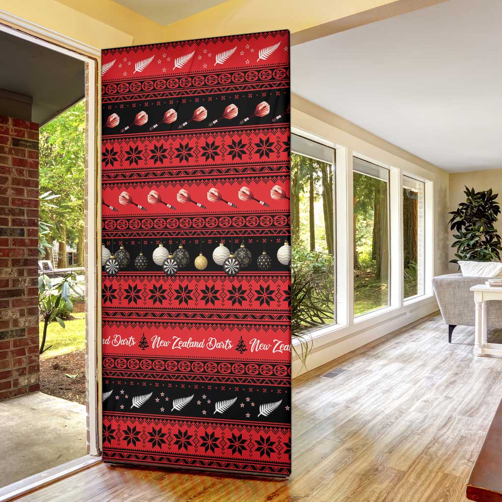 New Zealand Darts Christmas Door Cover Merry Xmas Aotearoa Maori Red LT14 - Polynesian Pride