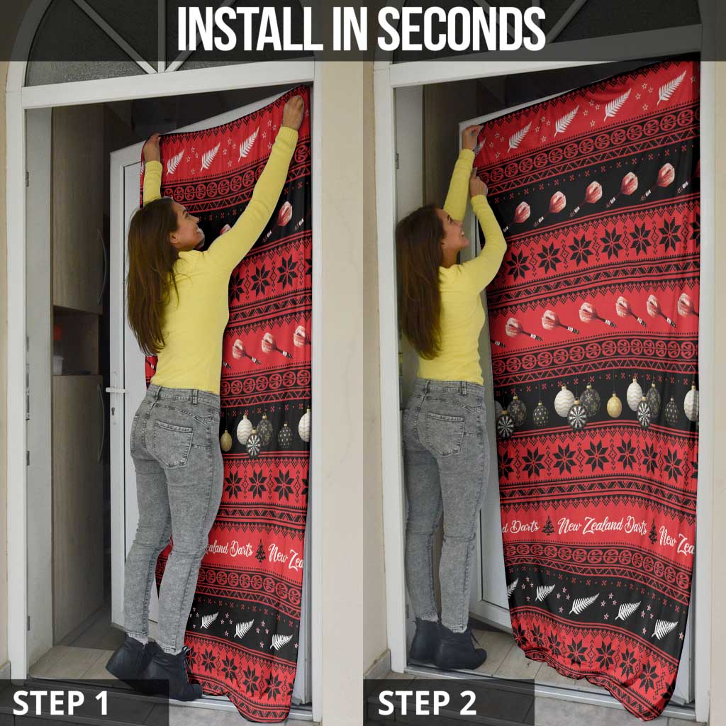 New Zealand Darts Christmas Door Cover Merry Xmas Aotearoa Maori Red LT14 - Polynesian Pride