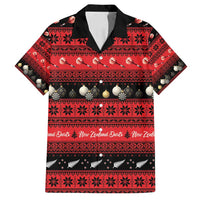 New Zealand Darts Christmas Family Matching Long Sleeve Bodycon Dress and Hawaiian Shirt Merry Xmas Aotearoa Maori Red LT14 Dad's Shirt - Short Sleeve Red - Polynesian Pride