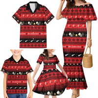 New Zealand Darts Christmas Family Matching Mermaid Dress and Hawaiian Shirt Merry Xmas Aotearoa Maori Red LT14 - Polynesian Pride