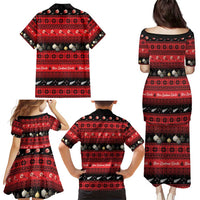 New Zealand Darts Christmas Family Matching Puletasi and Hawaiian Shirt Merry Xmas Aotearoa Maori Red LT14 - Polynesian Pride