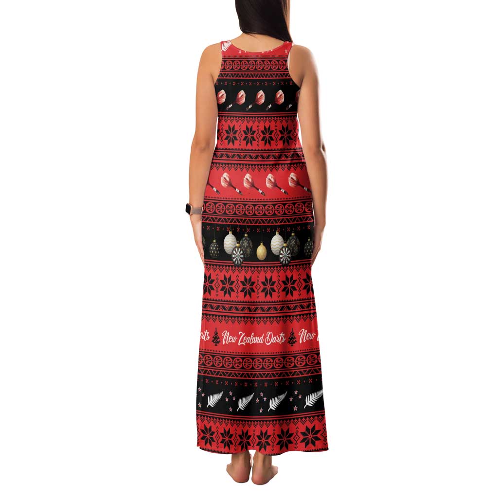 New Zealand Darts Christmas Family Matching Tank Maxi Dress and Hawaiian Shirt Merry Xmas Aotearoa Maori Red LT14 - Polynesian Pride