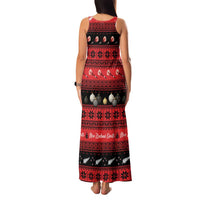 New Zealand Darts Christmas Family Matching Tank Maxi Dress and Hawaiian Shirt Merry Xmas Aotearoa Maori Red LT14 - Polynesian Pride