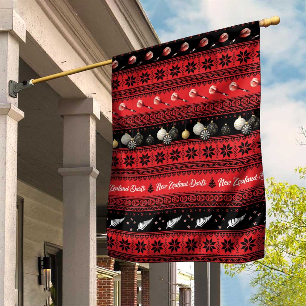 New Zealand Darts Christmas Garden Flag Merry Xmas Aotearoa Maori Red - Polynesian Pride