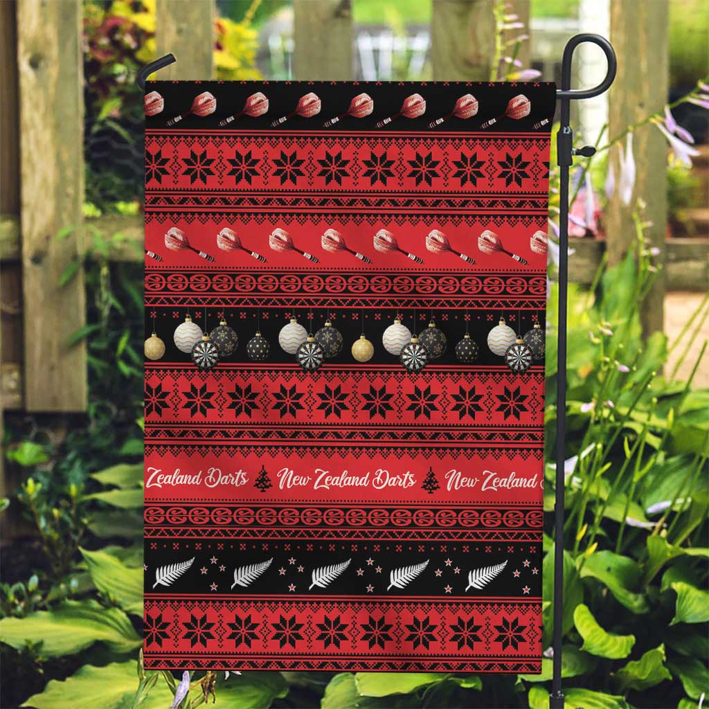 New Zealand Darts Christmas Garden Flag Merry Xmas Aotearoa Maori Red LT14 Garden Flag Red - Polynesian Pride