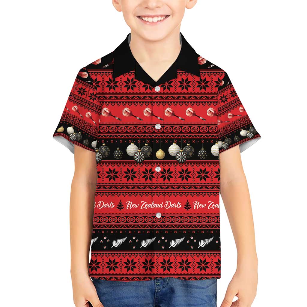 New Zealand Darts Christmas Hawaiian Shirt Merry Xmas Aotearoa Maori Red LT14 - Polynesian Pride