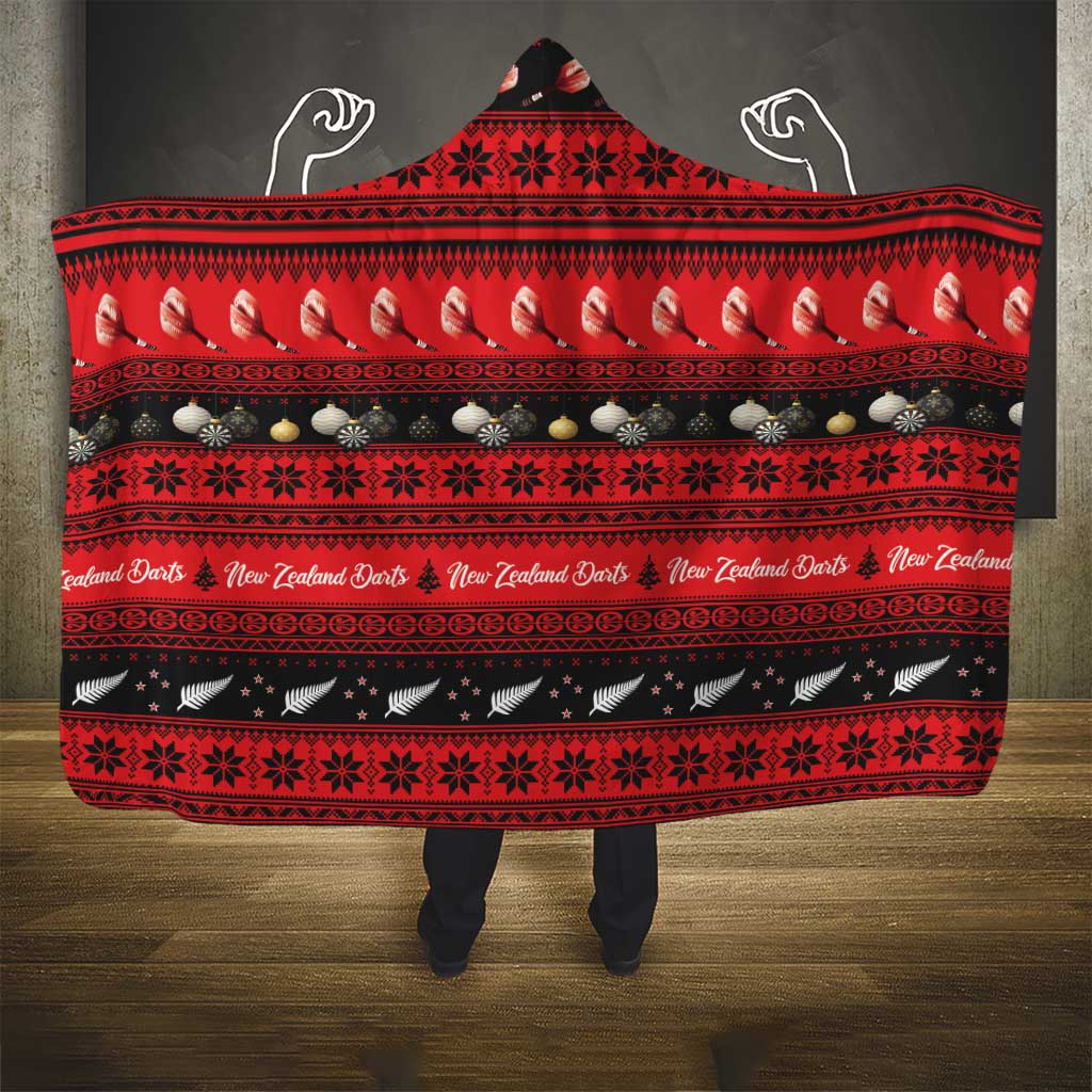 New Zealand Darts Christmas Hooded Blanket Merry Xmas Aotearoa Maori Red LT14 - Polynesian Pride