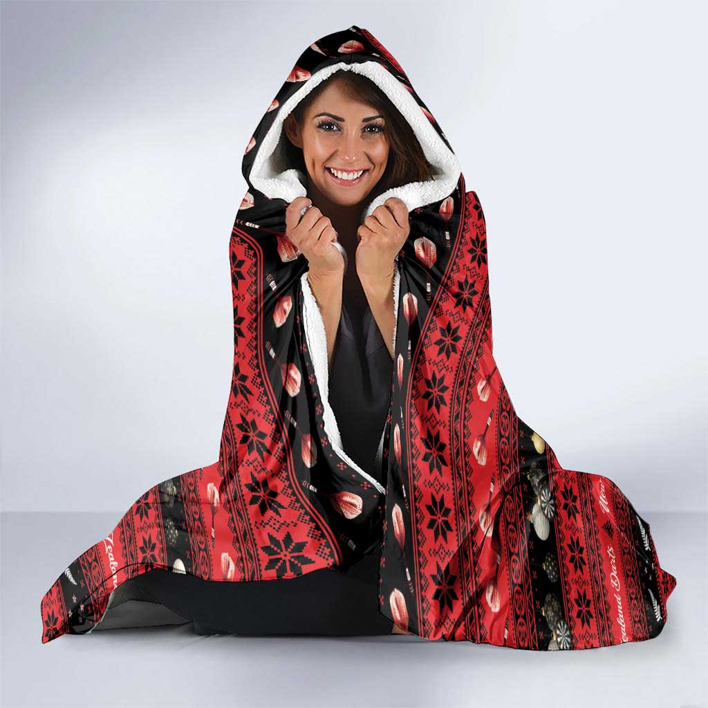 New Zealand Darts Christmas Hooded Blanket Merry Xmas Aotearoa Maori Red LT14 - Polynesian Pride