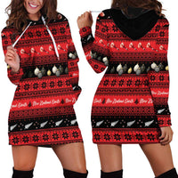 New Zealand Darts Christmas Hoodie Dress Merry Xmas Aotearoa Maori Red LT14 - Polynesian Pride