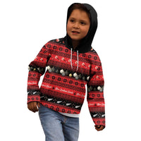 New Zealand Darts Christmas Kid Hoodie Merry Xmas Aotearoa Maori Red LT14 - Polynesian Pride