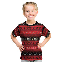 New Zealand Darts Christmas Kid T Shirt Merry Xmas Aotearoa Maori Red LT14 Red - Polynesian Pride