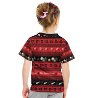 New Zealand Darts Christmas Kid T Shirt Merry Xmas Aotearoa Maori Red LT14 - Polynesian Pride
