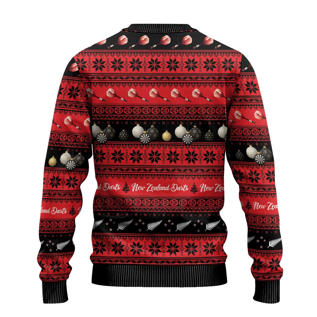 New Zealand Darts Christmas Ugly Christmas Sweater Merry Xmas Aotearoa Maori Red LT14 - Polynesian Pride