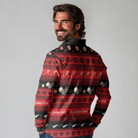 New Zealand Darts Christmas Long Sleeve Polo Shirt Merry Xmas Aotearoa Maori Red LT14 - Polynesian Pride
