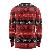 New Zealand Darts Christmas Long Sleeve Shirt Merry Xmas Aotearoa Maori Red LT14 - Polynesian Pride