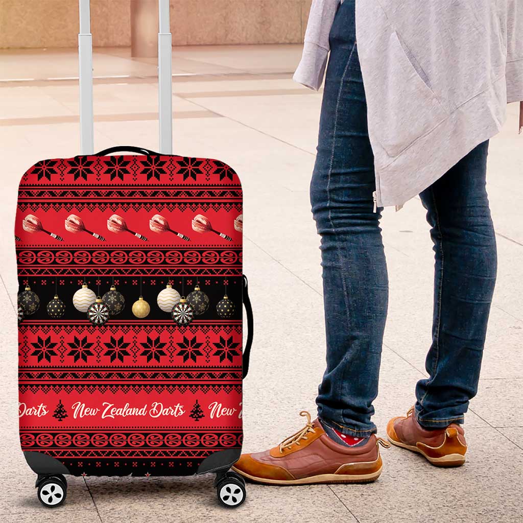 New Zealand Darts Christmas Luggage Cover Merry Xmas Aotearoa Maori Red - Polynesian Pride