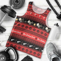New Zealand Darts Christmas Men Tank Top Merry Xmas Aotearoa Maori Red LT14 - Polynesian Pride