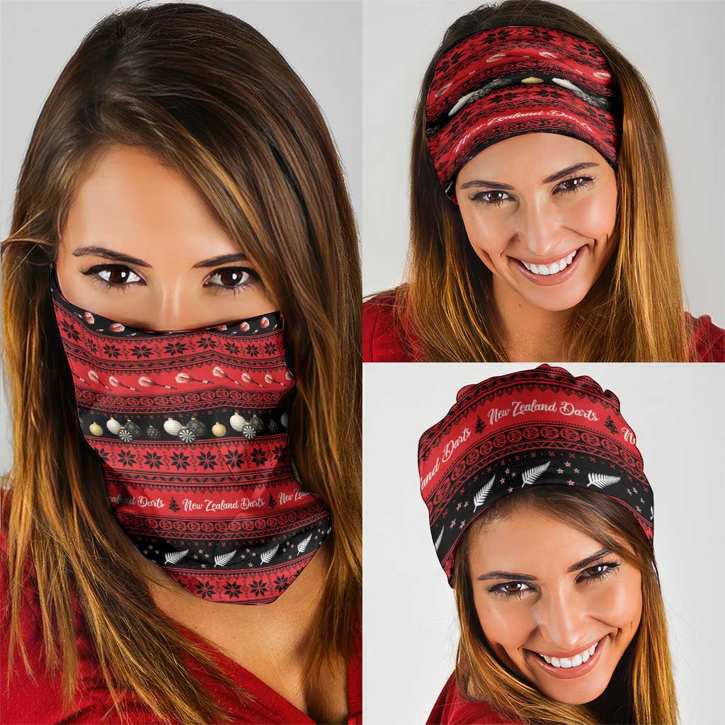 New Zealand Darts Christmas Neck Gaiter Merry Xmas Aotearoa Maori Red LT14 - Polynesian Pride