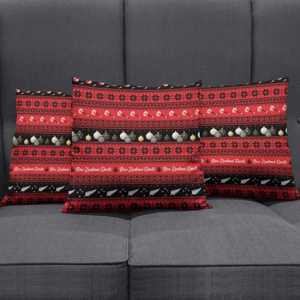 New Zealand Darts Christmas Pillow Cover Merry Xmas Aotearoa Maori Red LT14 - Polynesian Pride