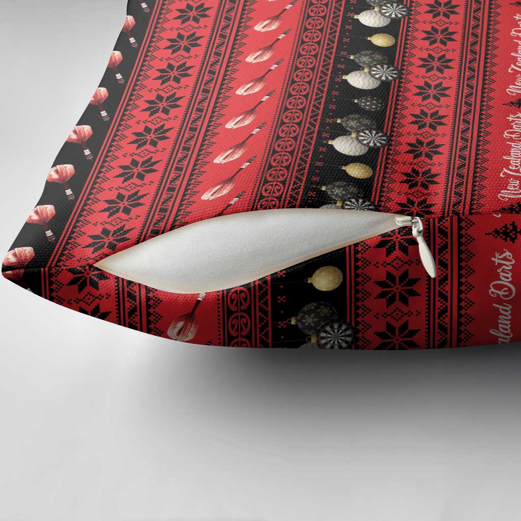 New Zealand Darts Christmas Pillow Cover Merry Xmas Aotearoa Maori Red LT14 - Polynesian Pride