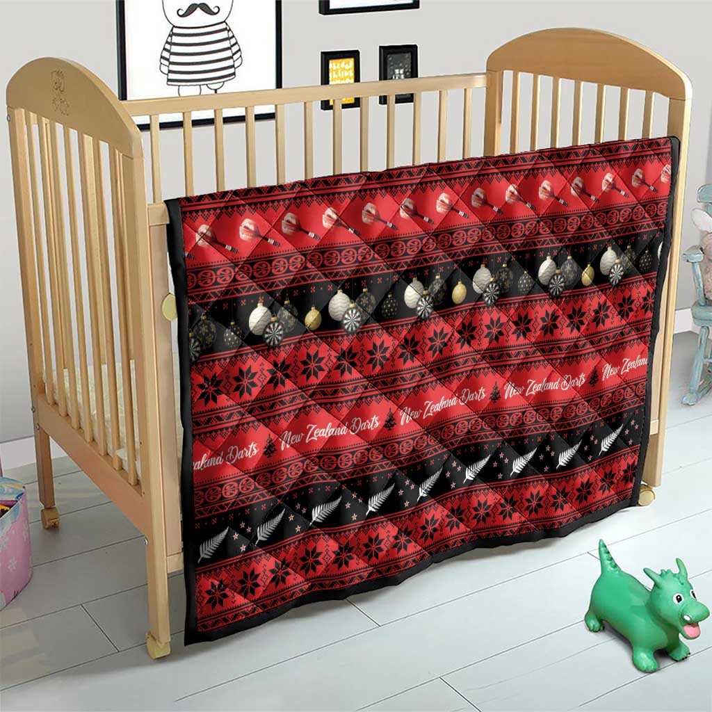 New Zealand Darts Christmas Quilt Merry Xmas Aotearoa Maori Red - Polynesian Pride