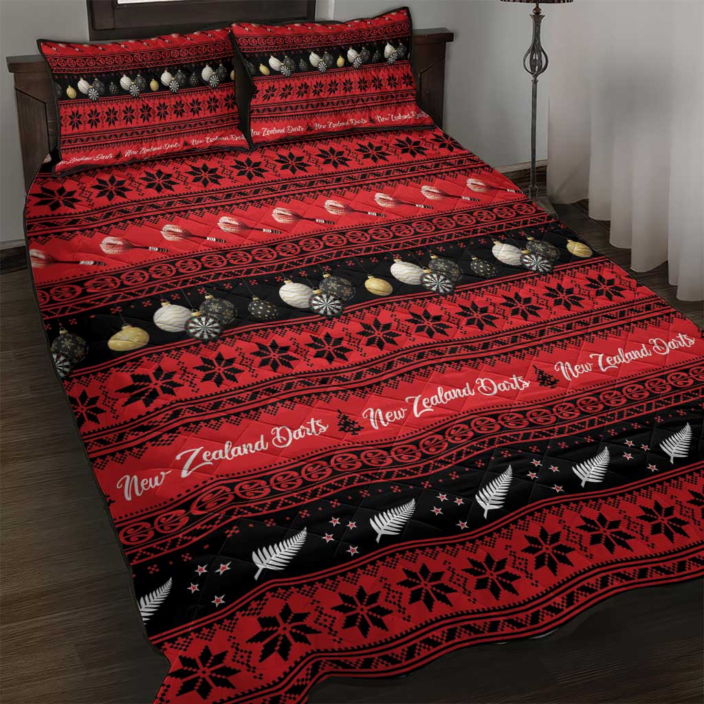 New Zealand Darts Christmas Quilt Bed Set Merry Xmas Aotearoa Maori Red LT14 Red - Polynesian Pride