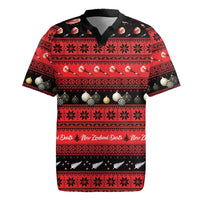 New Zealand Darts Christmas Rugby Jersey Merry Xmas Aotearoa Maori Red LT14 Red - Polynesian Pride
