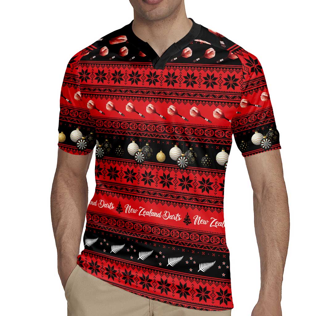 New Zealand Darts Christmas Rugby Jersey Merry Xmas Aotearoa Maori Red LT14 - Polynesian Pride