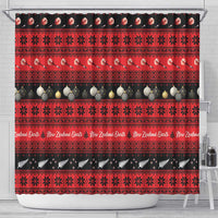 New Zealand Darts Christmas Shower Curtain Merry Xmas Aotearoa Maori Red LT14 - Polynesian Pride