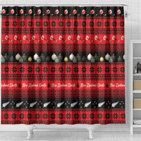 New Zealand Darts Christmas Shower Curtain Merry Xmas Aotearoa Maori Red LT14 - Polynesian Pride