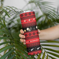 New Zealand Darts Christmas Skinny Tumbler Merry Xmas Aotearoa Maori Red LT14 - Polynesian Pride