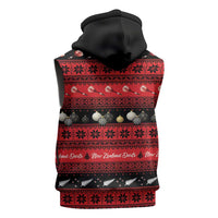 New Zealand Darts Christmas Sleeveless Hoodie Merry Xmas Aotearoa Maori Red LT14 - Polynesian Pride