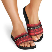 New Zealand Darts Christmas Slide Sandals Merry Xmas Aotearoa Maori Red LT14 - Polynesian Pride